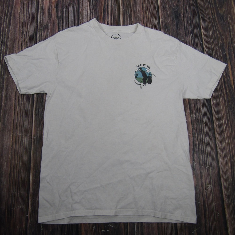 Last Call Co Shirt Mens Large White Tap‎ It In Grim Reaper Golf Graphic Tee